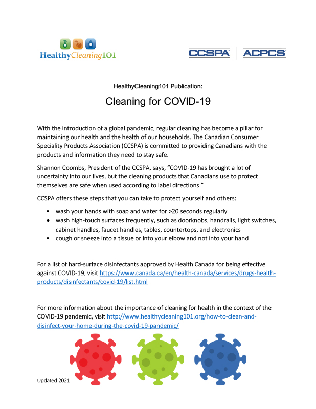 Cleaning for COVID-19