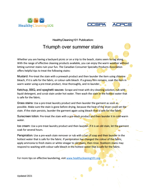 Triumph over summer stains
